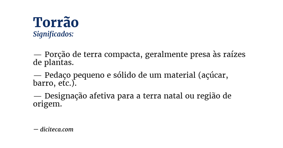 Significado de torrão