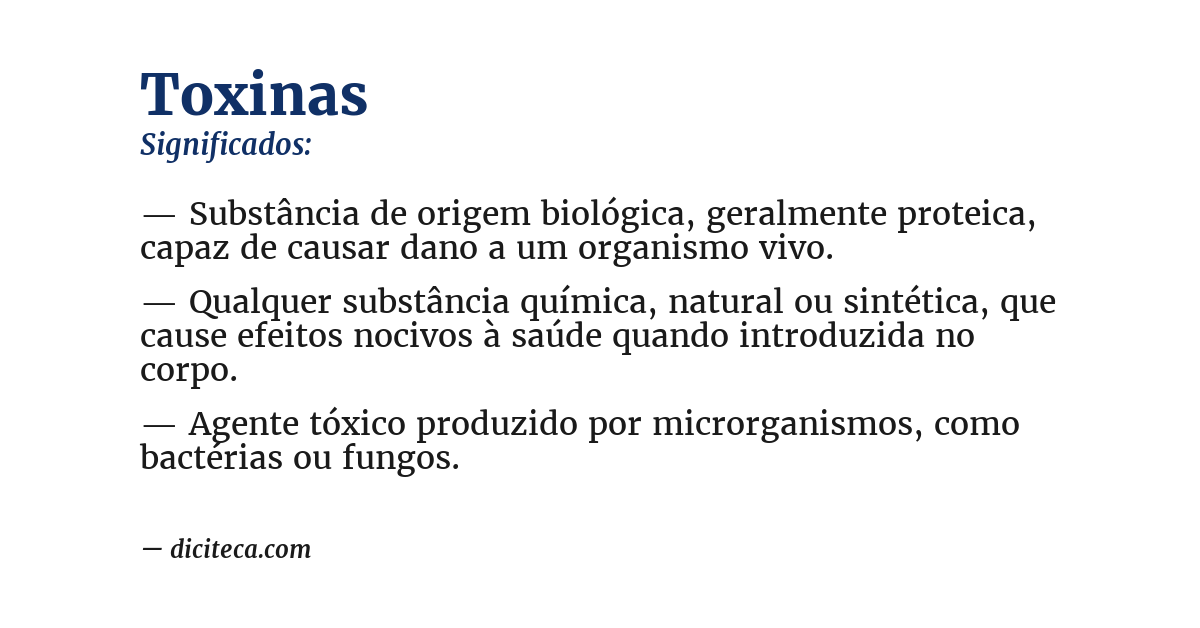 Significado de toxinas