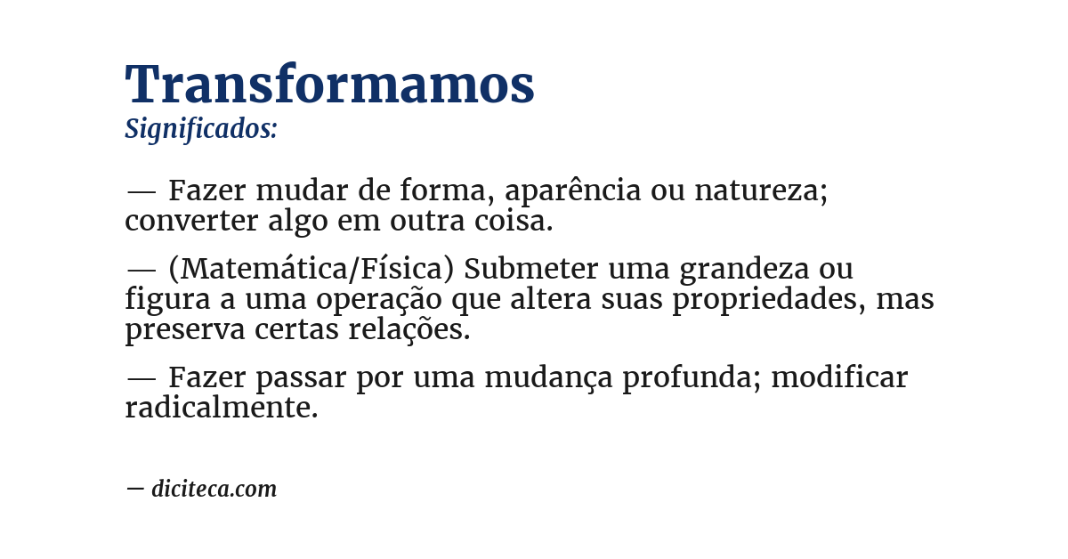 Significado de transformamos