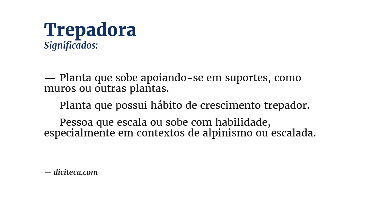 Significado de trepadora