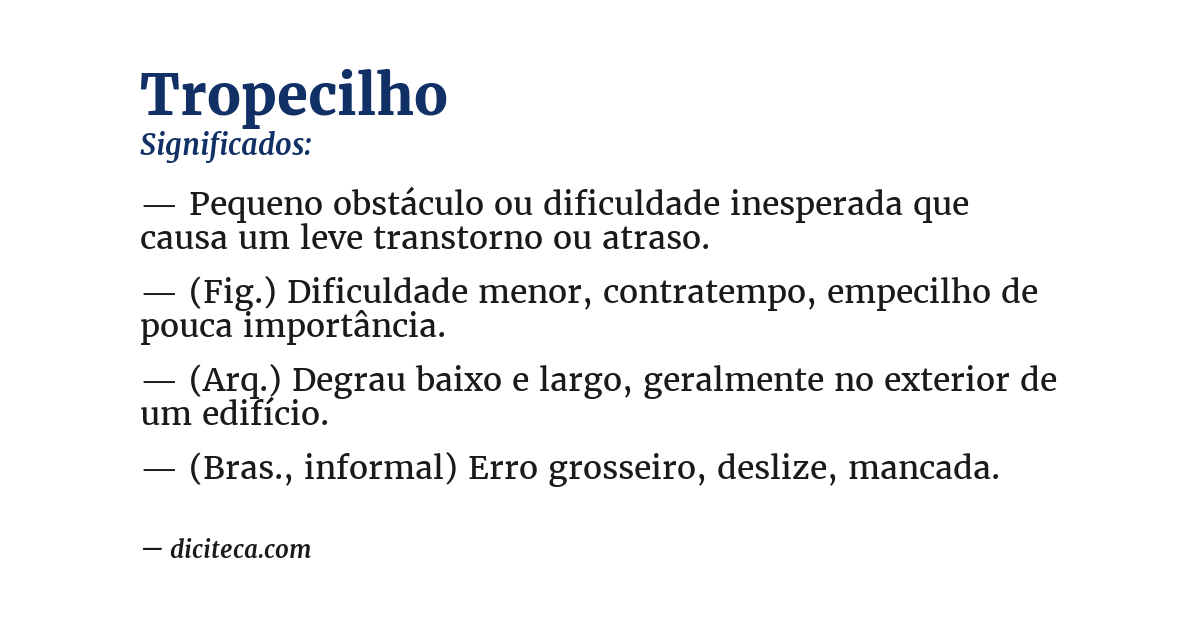Significado de tropecilho