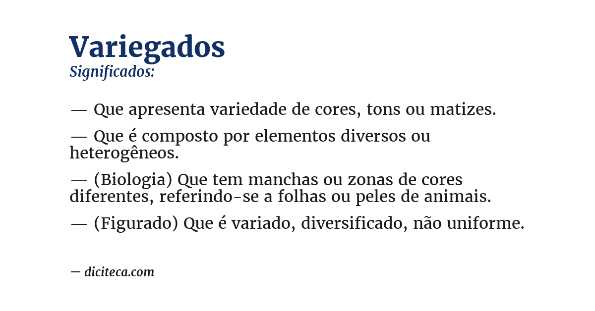 Significado de variegados