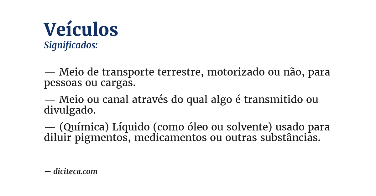 Significado de veículos