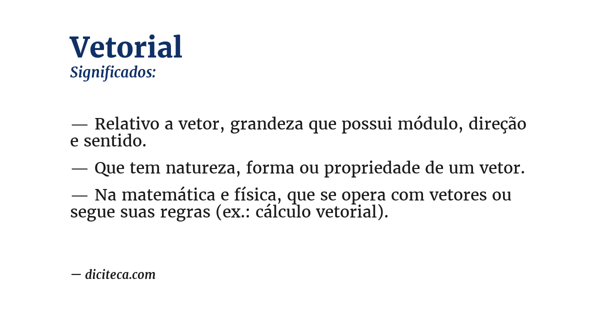 Significado de vetorial
