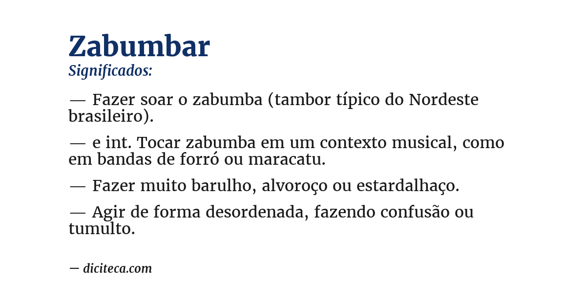 Significado de zabumbar