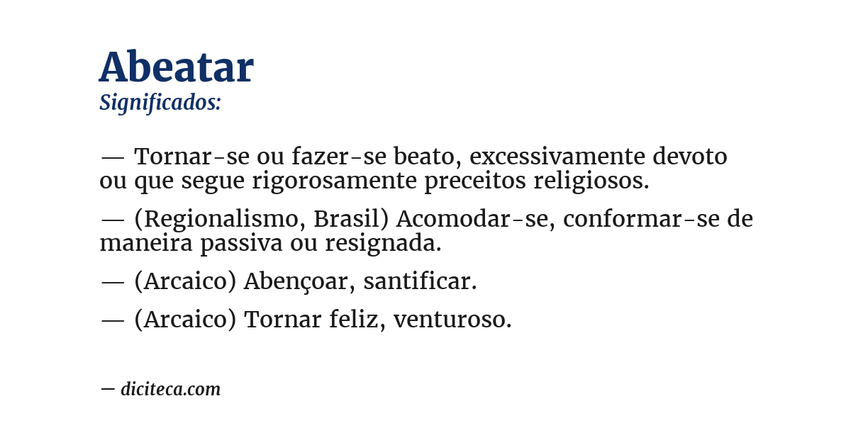 Significado de abeatar