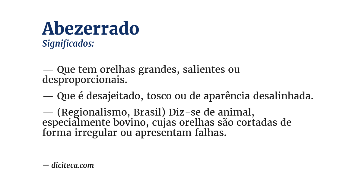 Significado de abezerrado