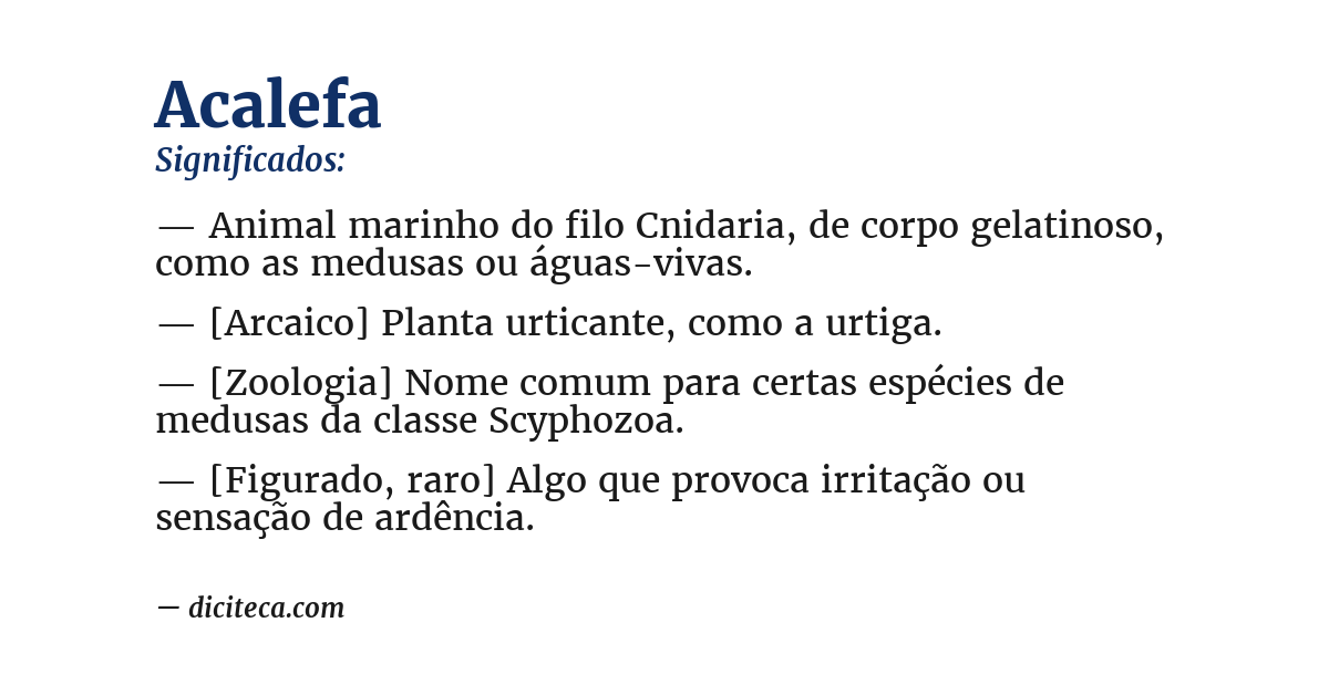 Significado de acalefa