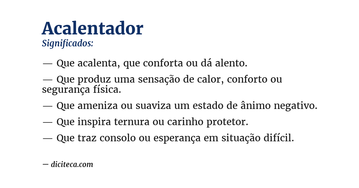 Significado de acalentador