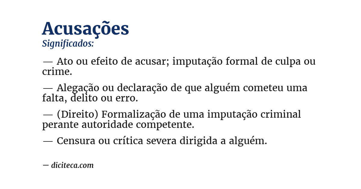 Significado de acusações