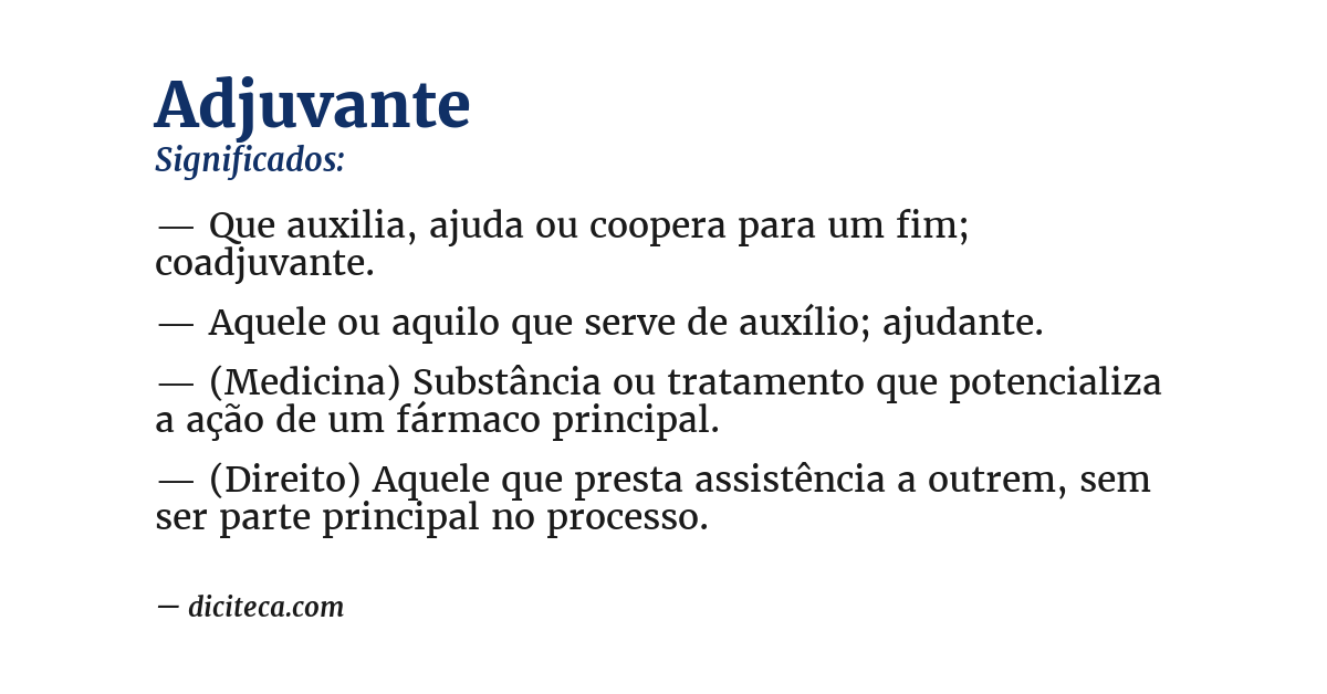 Significado de adjuvante