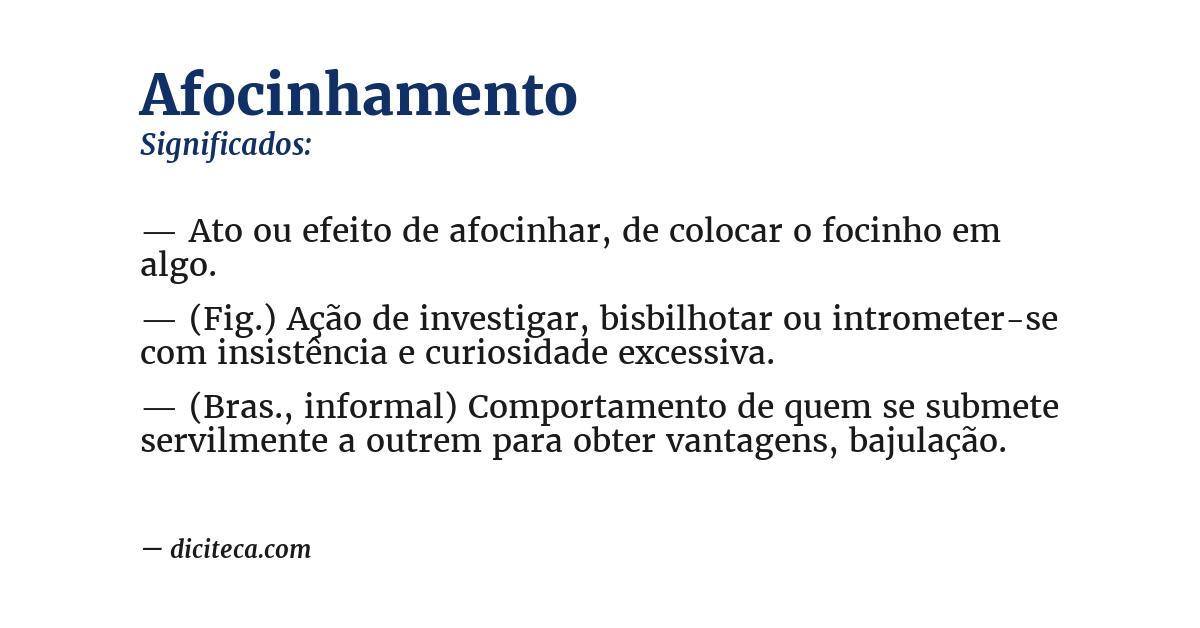 Significado de afocinhamento