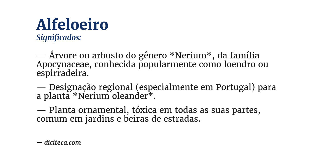 Significado de alfeloeiro