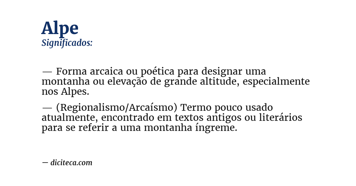 Significado de alpe