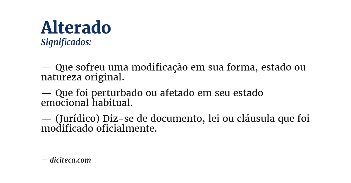 Significado de alterado