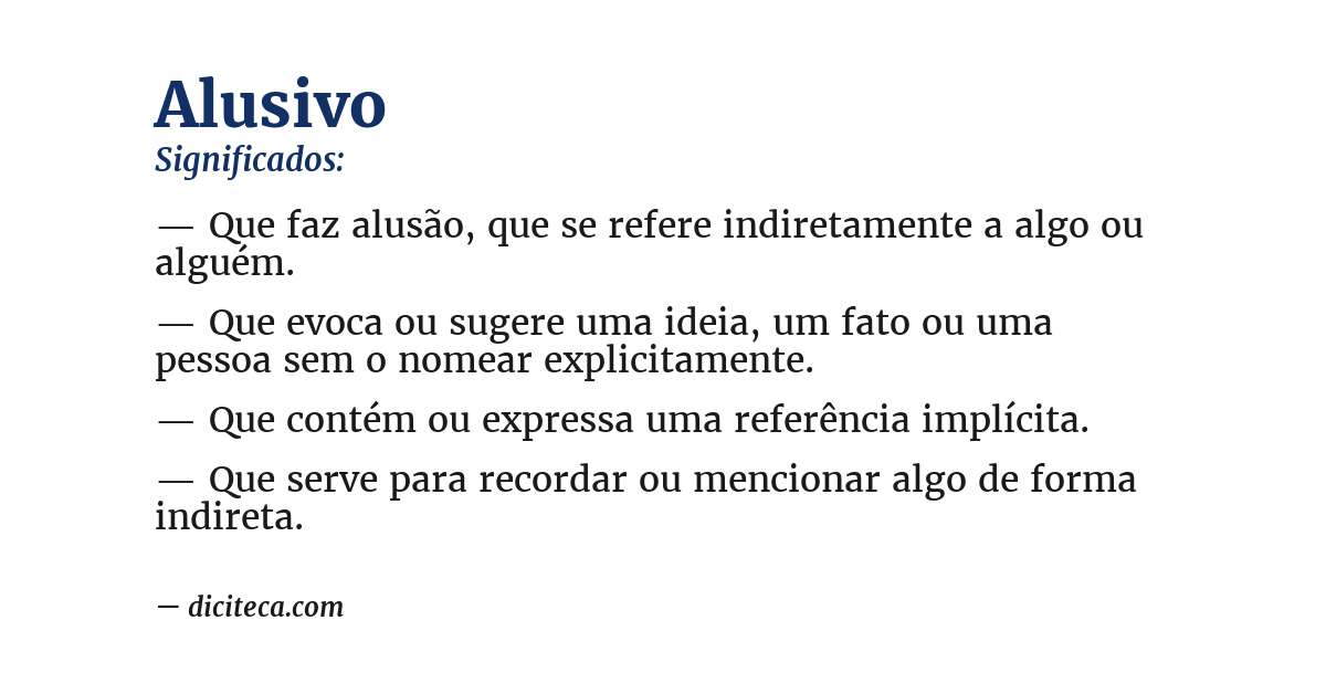 Significado de alusivo