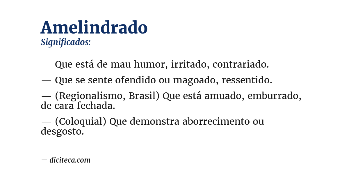 Significado de amelindrado