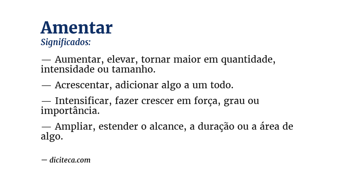 Significado de amentar