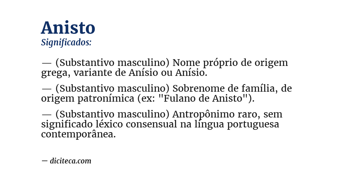 Significado de anisto