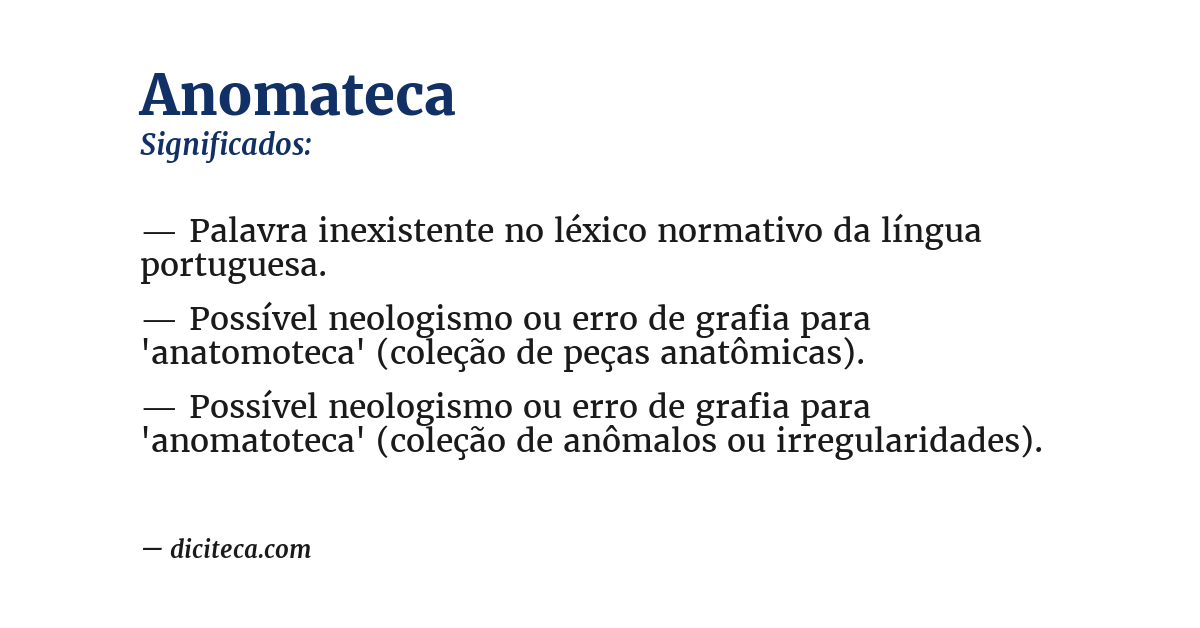 Significado de anomateca