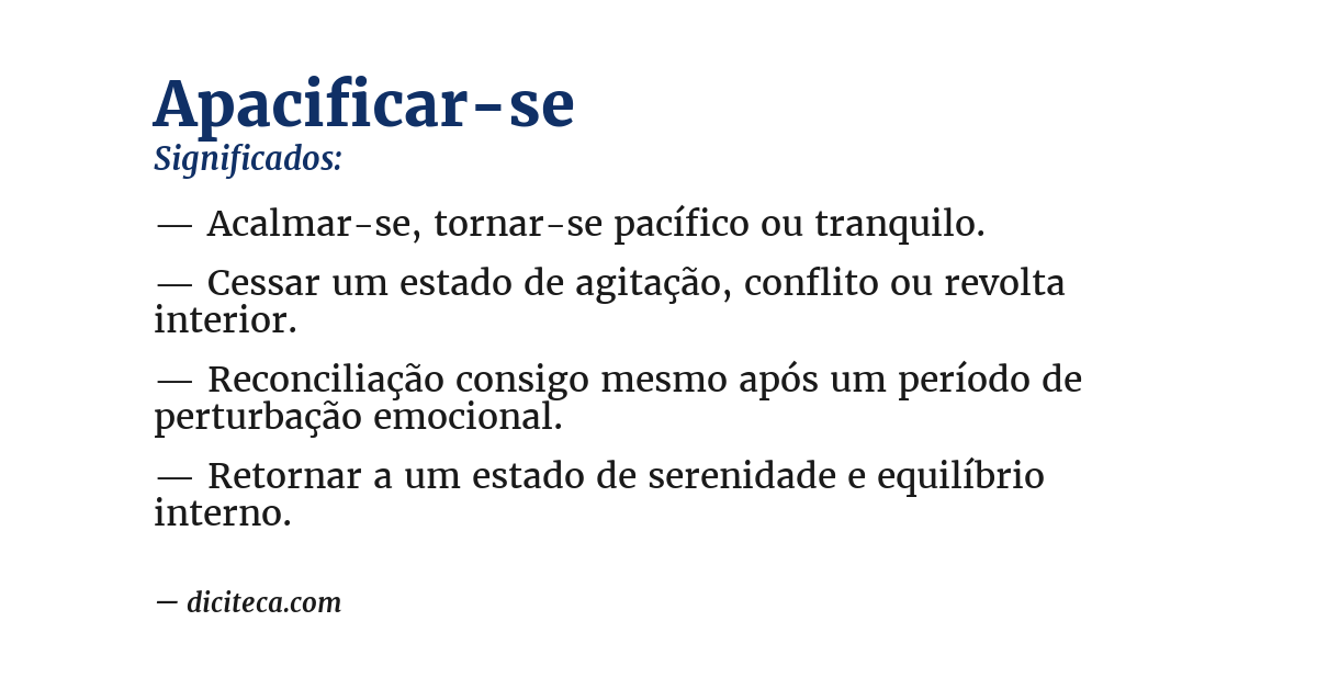 Significado de apacificar-se