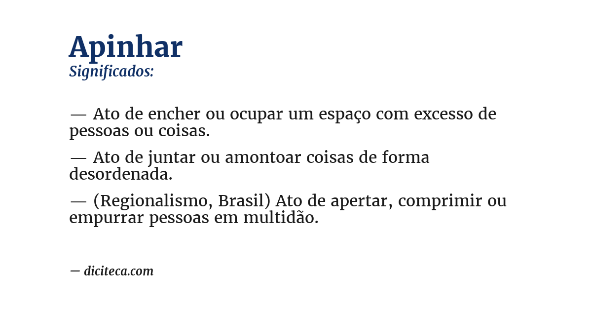 Significado de apinhar