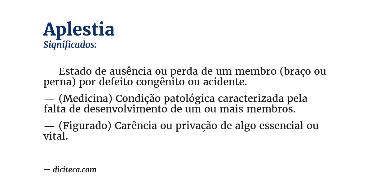 Significado de aplestia