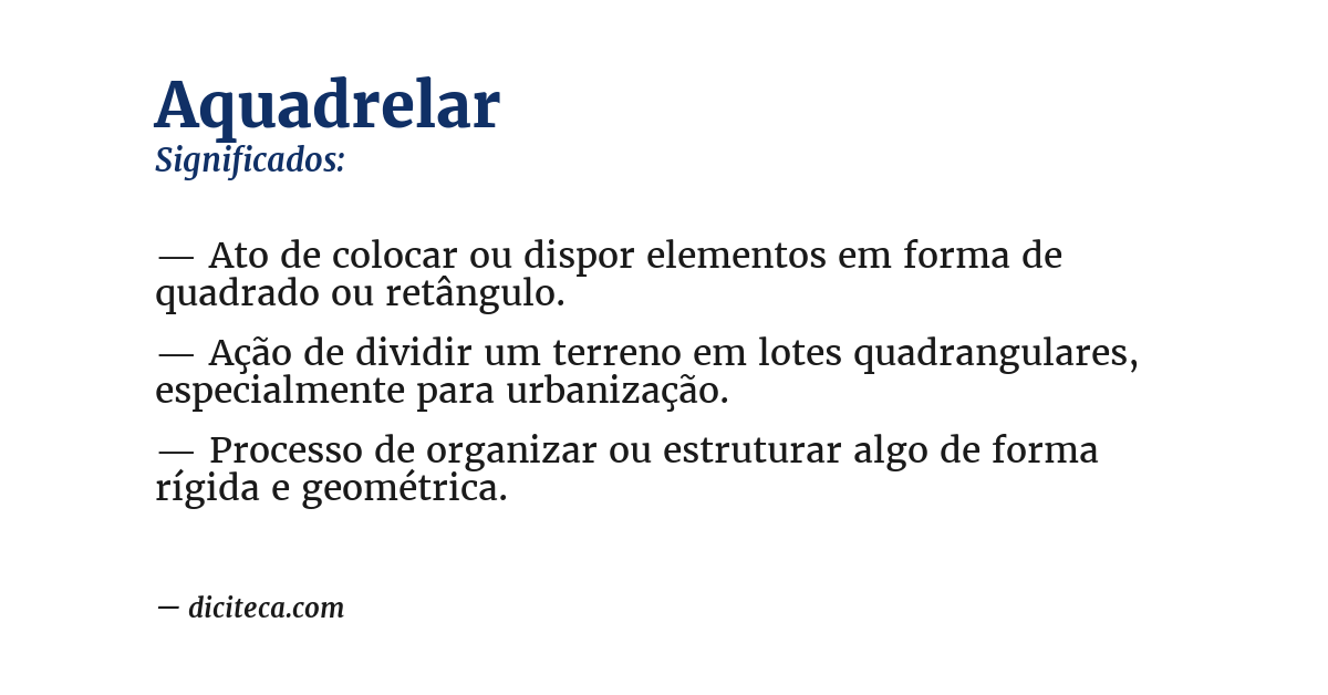 Significado de aquadrelar