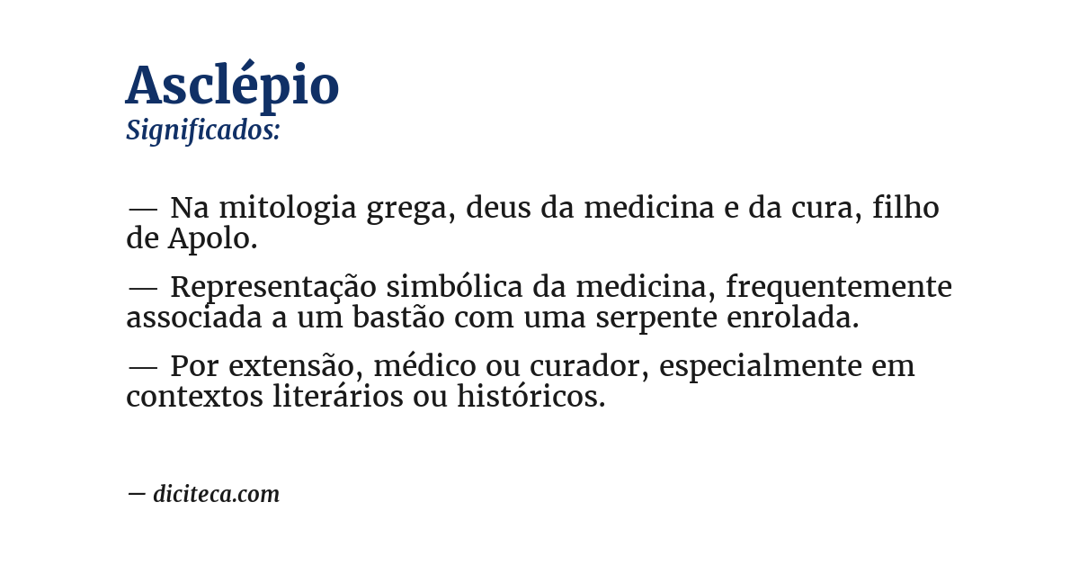 Significado de asclépio
