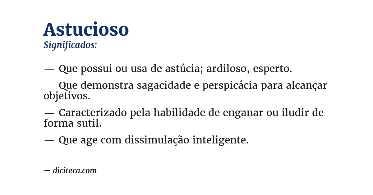 Significado de astucioso