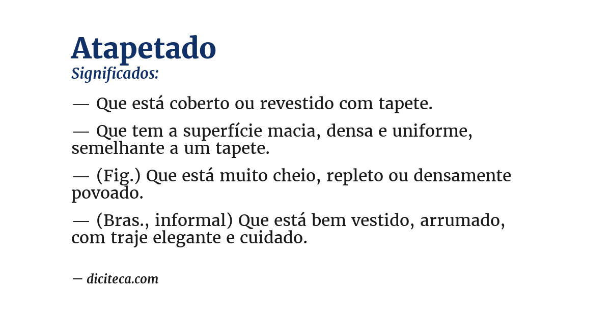 Significado de atapetado