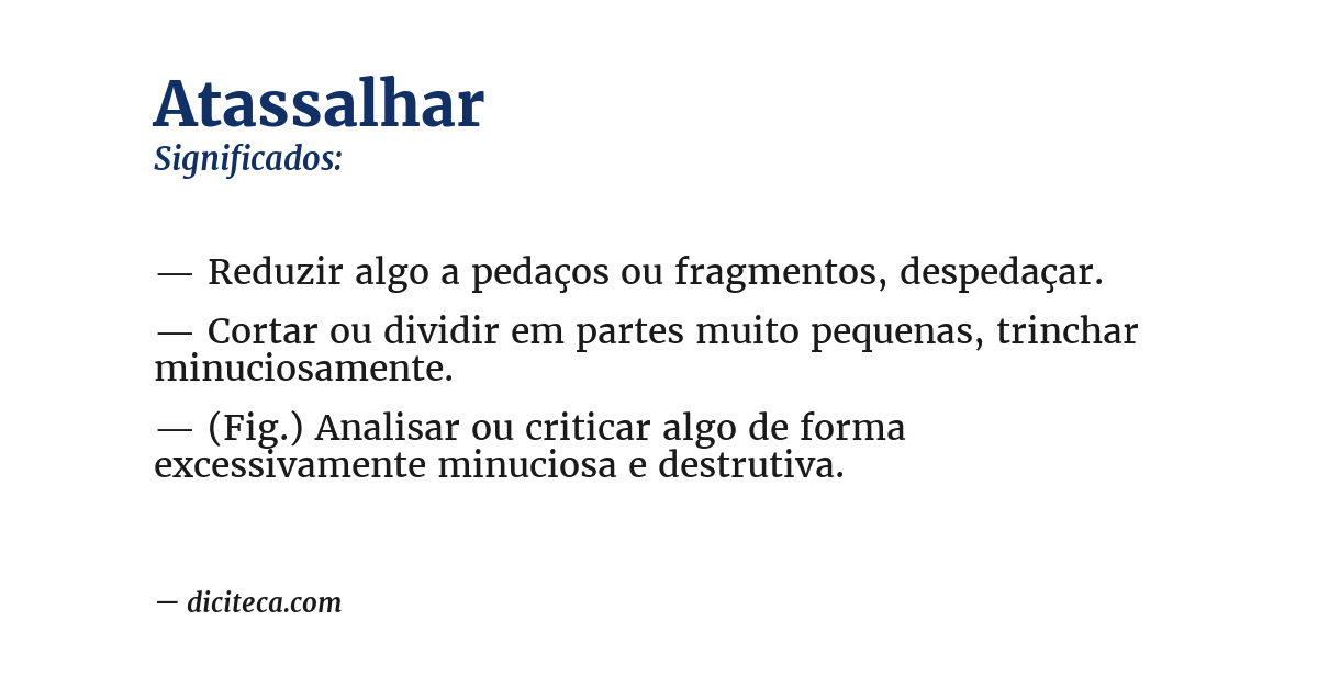 Significado de atassalhar