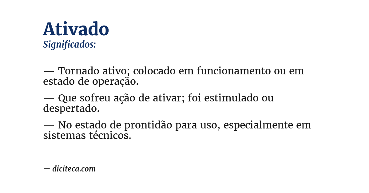 Significado de ativado