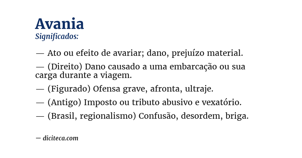 Significado de avania