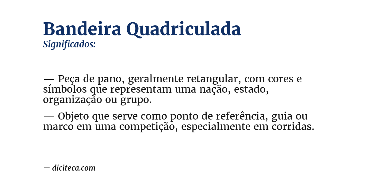 Significado de bandeira quadriculada