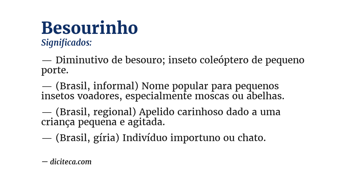 Significado de besourinho