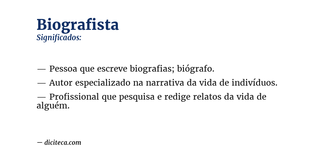 Significado de biografista