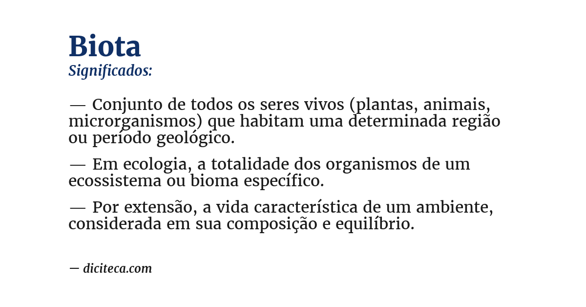 Significado de biota