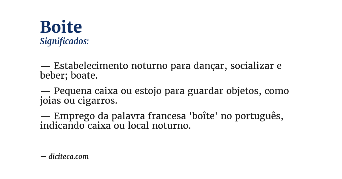 Significado de boite