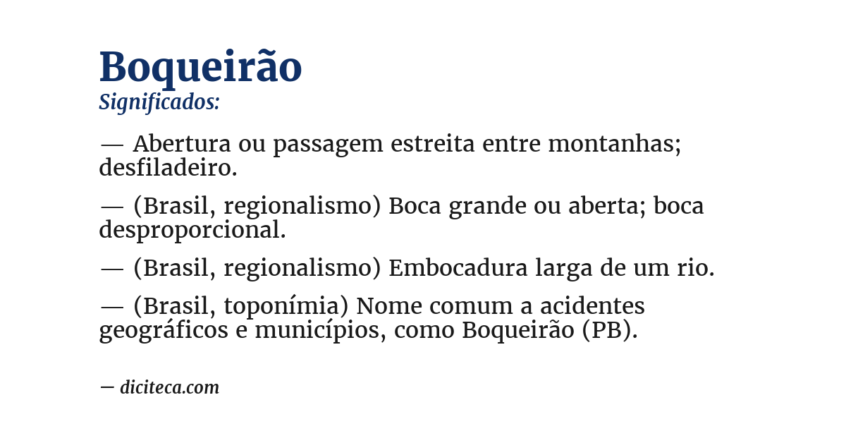 Significado de boqueirão