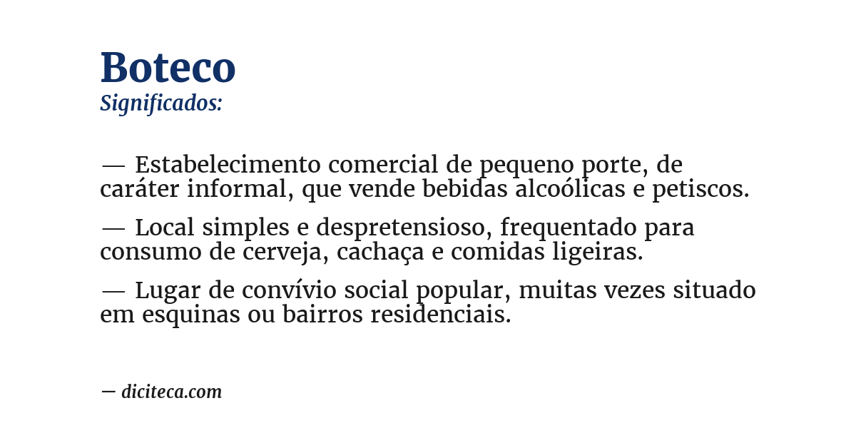 Significado de boteco