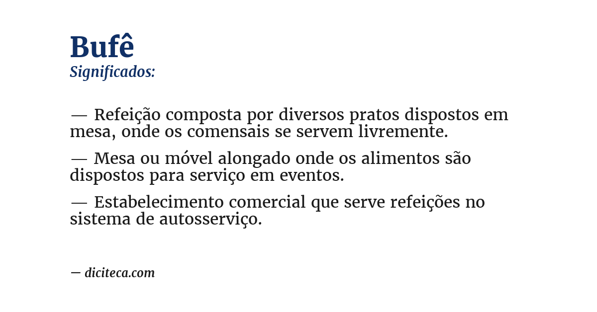 Significado de bufê