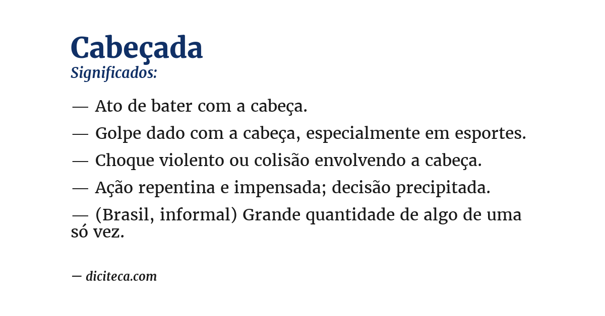 Significado de cabeçada