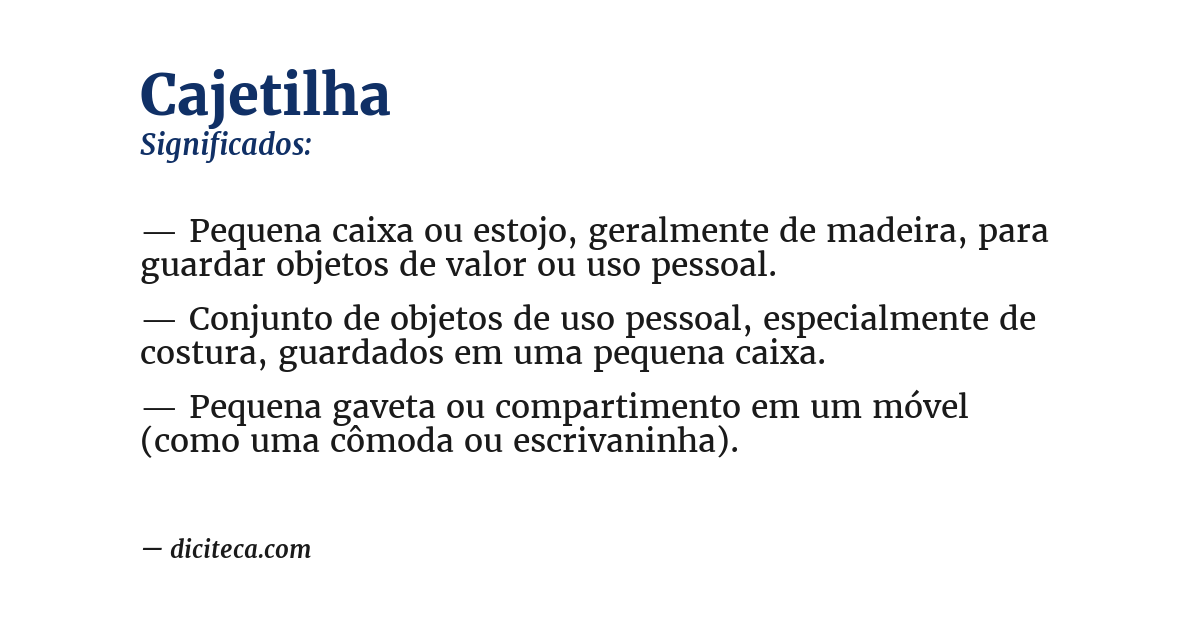Significado de cajetilha