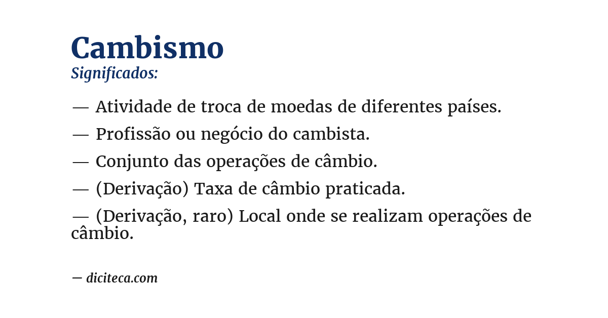 Significado de cambismo