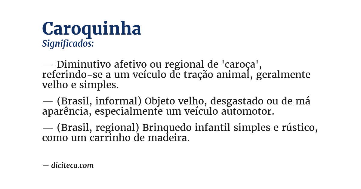 Significado de caroquinha