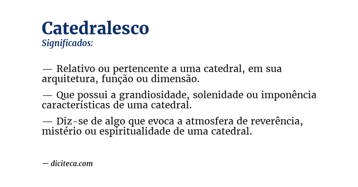 Significado de catedralesco