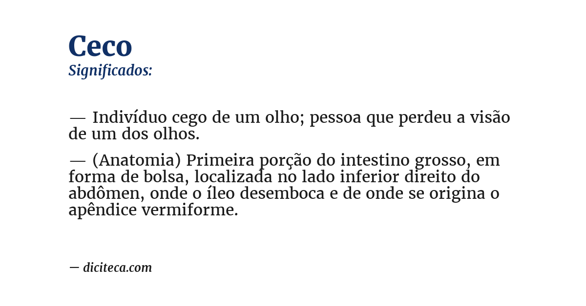Significado de ceco