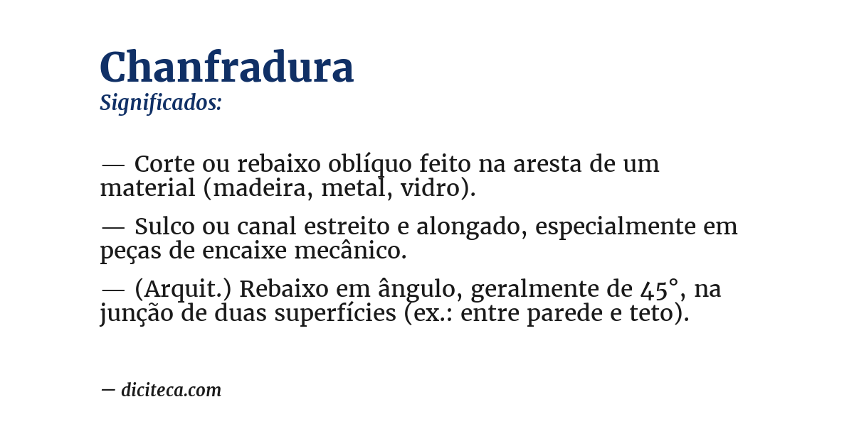 Significado de chanfradura