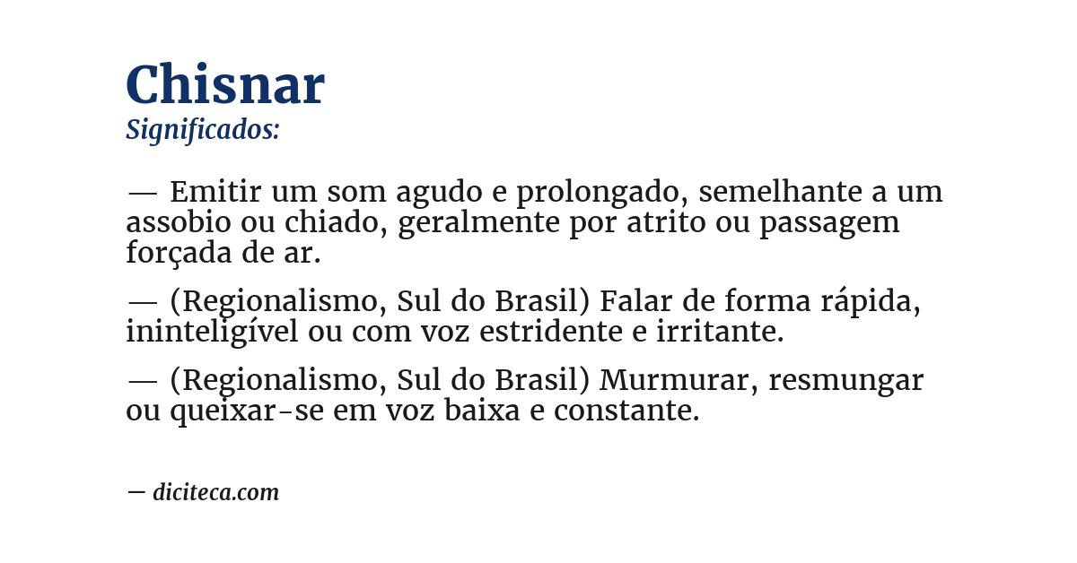 Significado de chisnar